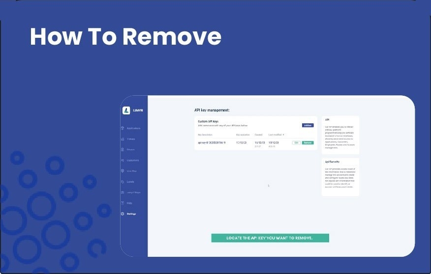 Removing API Key - Product Demo Video